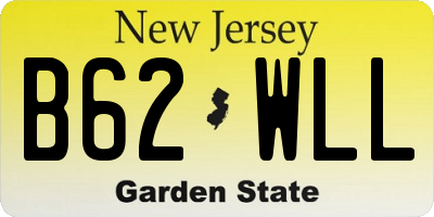 NJ license plate B62WLL