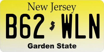 NJ license plate B62WLN