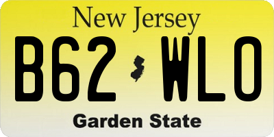 NJ license plate B62WLO