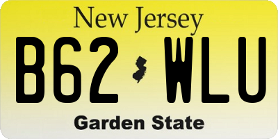 NJ license plate B62WLU