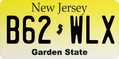 NJ license plate B62WLX