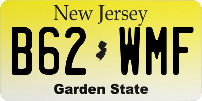 NJ license plate B62WMF