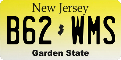 NJ license plate B62WMS