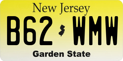 NJ license plate B62WMW
