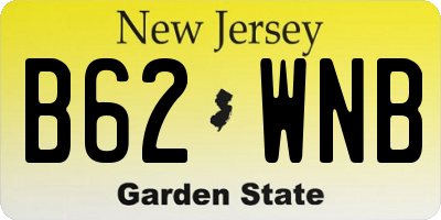 NJ license plate B62WNB