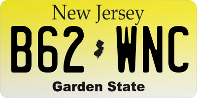 NJ license plate B62WNC