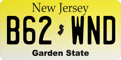 NJ license plate B62WND