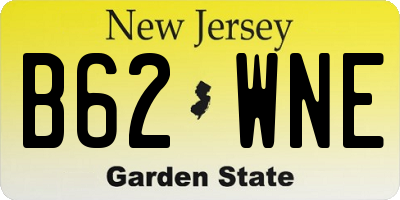 NJ license plate B62WNE