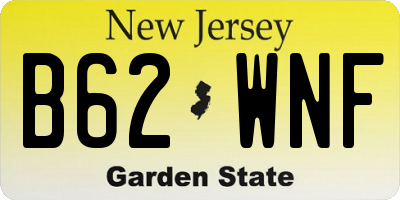 NJ license plate B62WNF