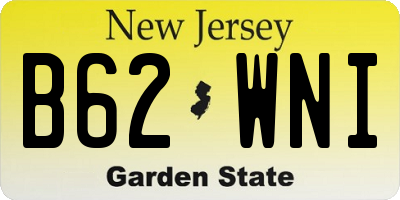 NJ license plate B62WNI