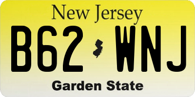 NJ license plate B62WNJ