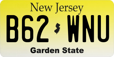 NJ license plate B62WNU