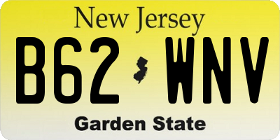 NJ license plate B62WNV