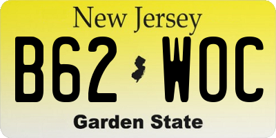 NJ license plate B62WOC