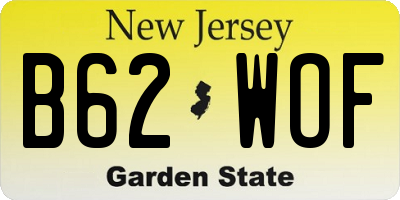 NJ license plate B62WOF
