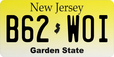 NJ license plate B62WOI