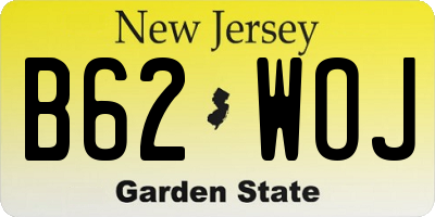 NJ license plate B62WOJ
