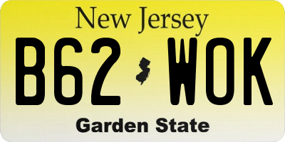 NJ license plate B62WOK