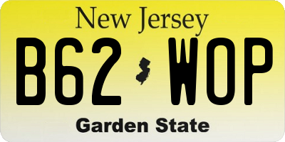 NJ license plate B62WOP