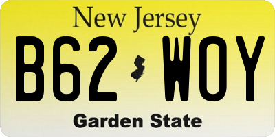 NJ license plate B62WOY