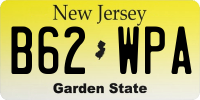 NJ license plate B62WPA