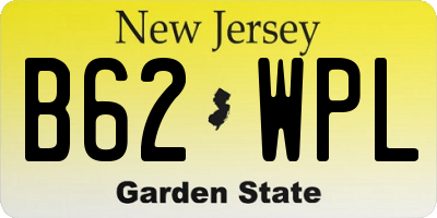 NJ license plate B62WPL