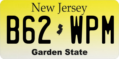 NJ license plate B62WPM