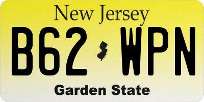 NJ license plate B62WPN
