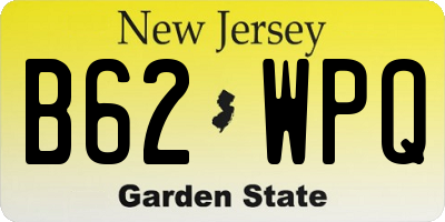 NJ license plate B62WPQ