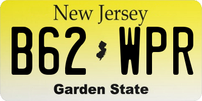 NJ license plate B62WPR