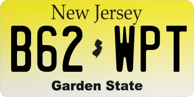 NJ license plate B62WPT