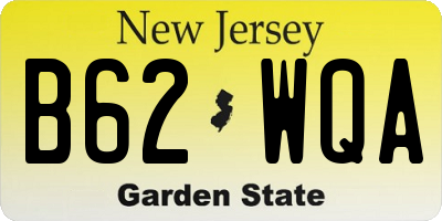 NJ license plate B62WQA