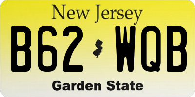 NJ license plate B62WQB