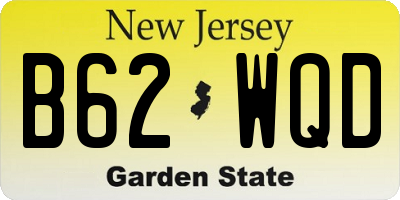 NJ license plate B62WQD
