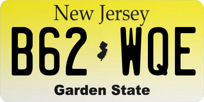 NJ license plate B62WQE