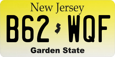 NJ license plate B62WQF