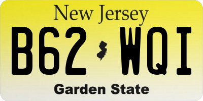 NJ license plate B62WQI