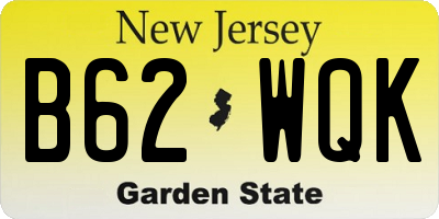 NJ license plate B62WQK