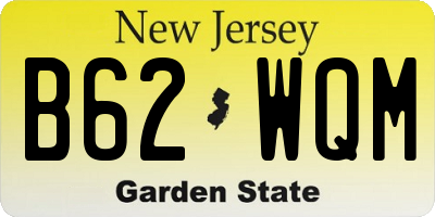 NJ license plate B62WQM