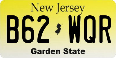 NJ license plate B62WQR
