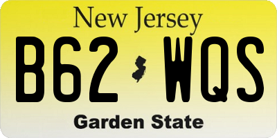 NJ license plate B62WQS