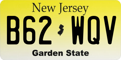 NJ license plate B62WQV