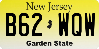 NJ license plate B62WQW
