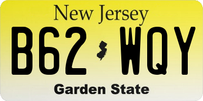 NJ license plate B62WQY
