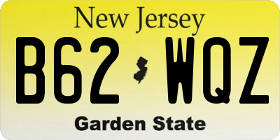 NJ license plate B62WQZ