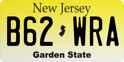 NJ license plate B62WRA