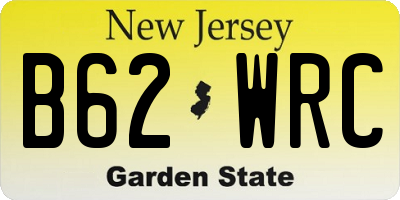 NJ license plate B62WRC