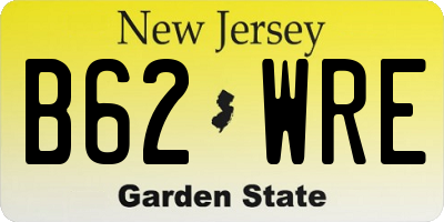 NJ license plate B62WRE