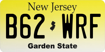 NJ license plate B62WRF