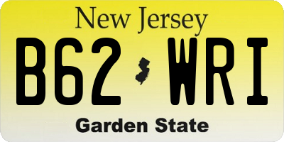 NJ license plate B62WRI